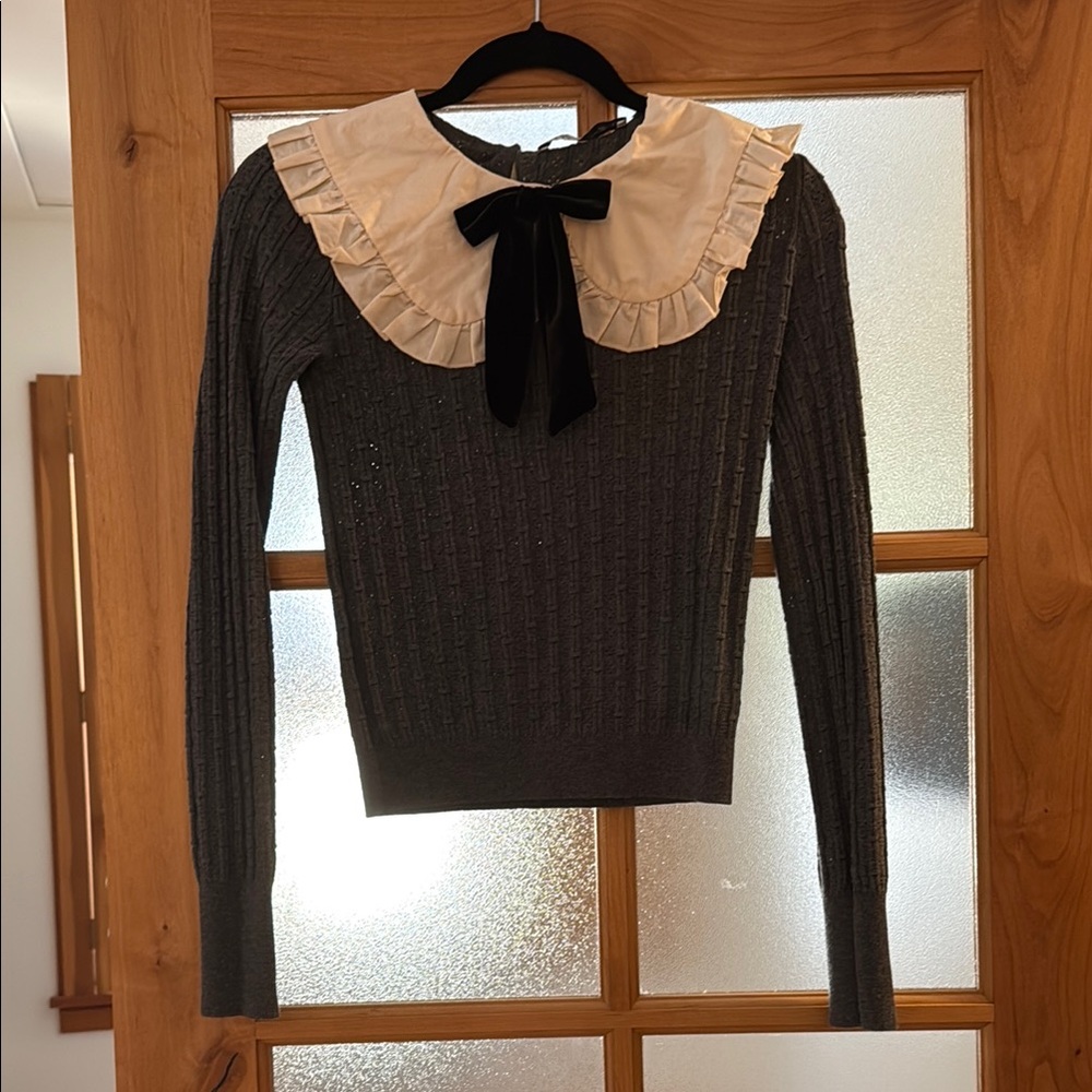 Zara Gray Sweater with Elegant Details